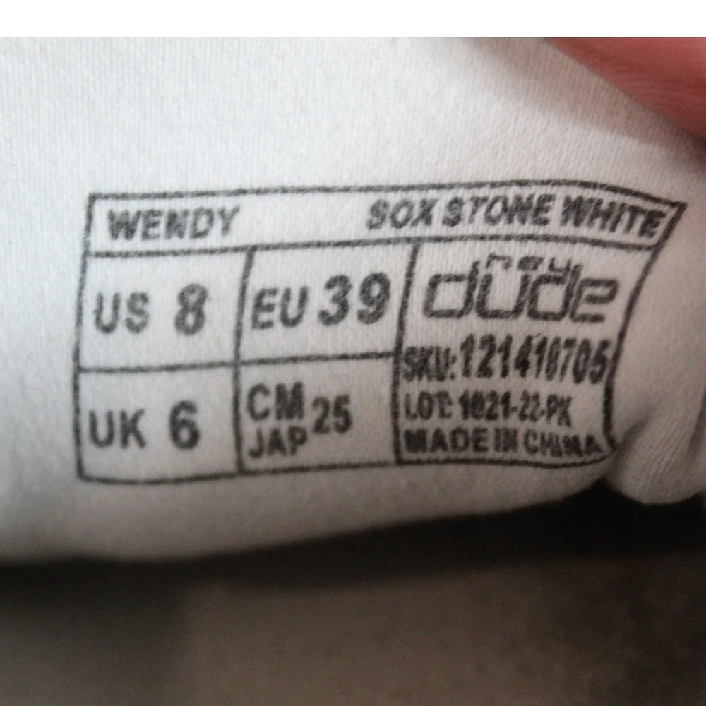 Hey Dude Wendy Sox Stone White Speckled Slip On Loafers Shoes Womens 8 121410705